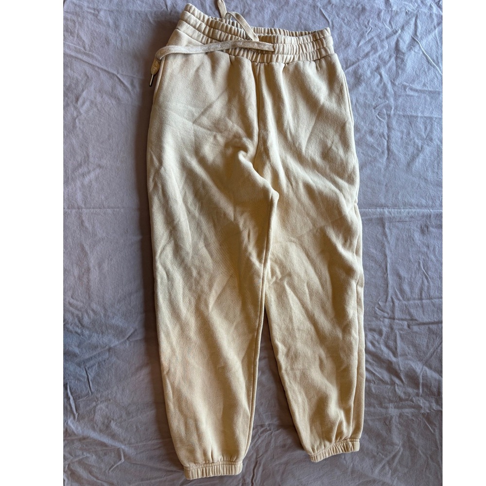 Juicy Couture Forever 21 Rhinestone Logo Sweatpants Cream Tan Joggers Small